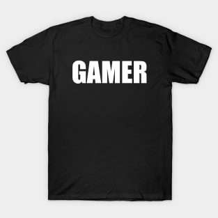 Gamer text on black and white  Design for kids and Gamers T-Shirt